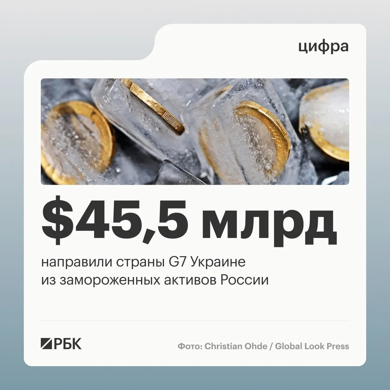 По данным Минфина Украины, государства G7 направили Киеву свыше $45 млрд кредитов, средства поступали за счёт доходов от заблокированных российских активов; лишь $1 млрд поступил от США в 2024 году.