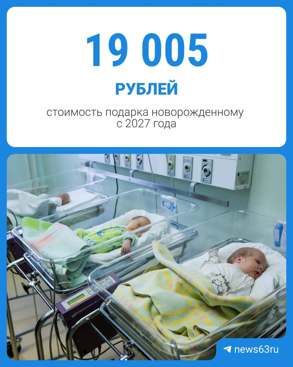 С 1 января 2027 года максимальная стоимость подарочного набора для новорожденного вырастет до 19 005 рублей 35 копеек; сейчас она составляет 17 347 рублей, рост составит 1 658 рублей 35 копеек. Наборы вручат мамам при выписке из роддома и внутри — одежда, постельные принадлежности, средства гигиены и уход за малышами.