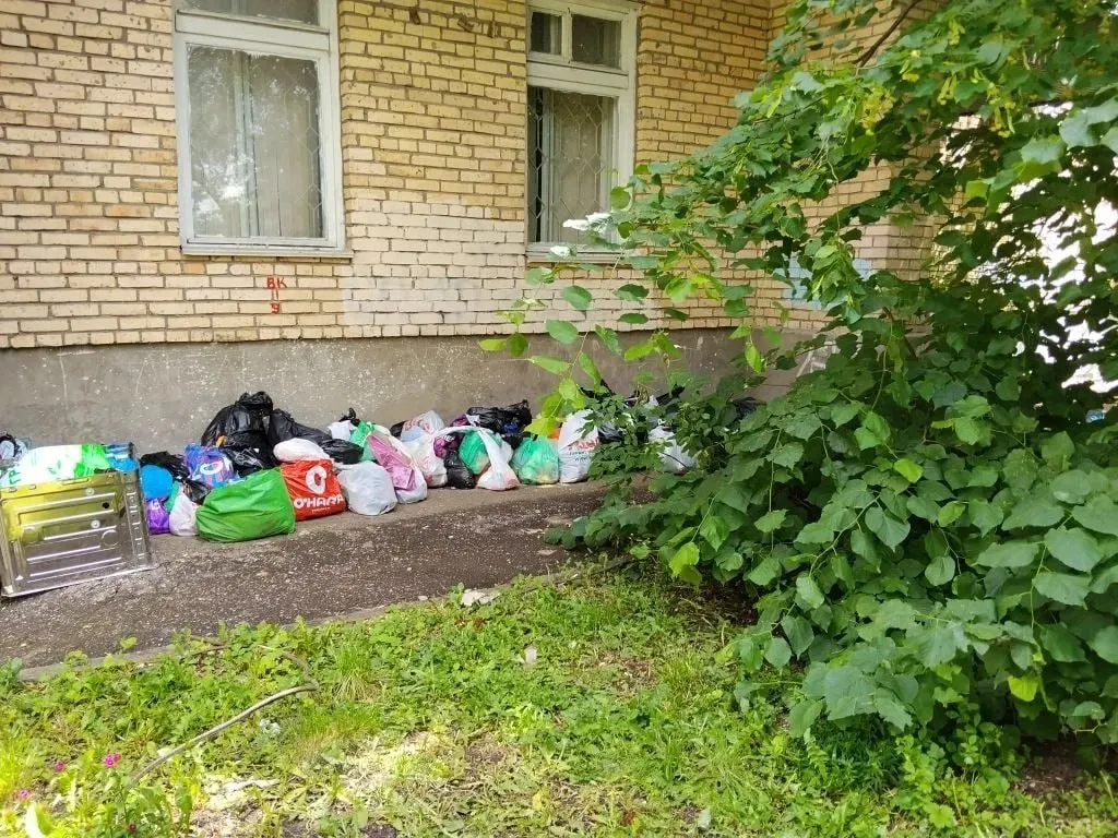 Соседи сообщают, что пожилая женщина складывает пакеты с вещами и мусором у подъезда дома на Революционной, 133а: от мусора — запах, тараканы и крысы. По словам людей, обращения в администрацию не принесли результата.