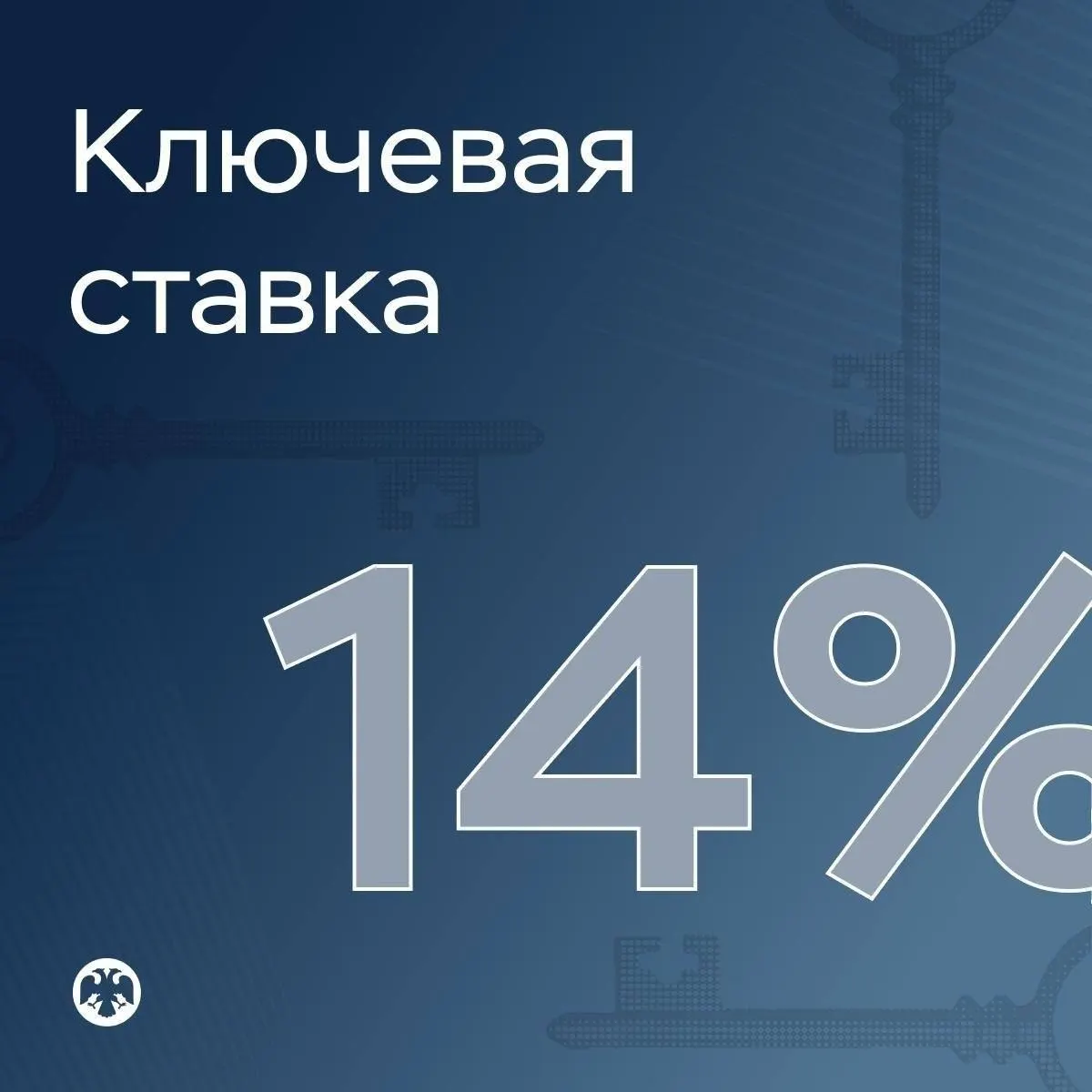 Банк России понизил ключевую ставку с 14,25% до 14% — уменьшение на 0,25 п. п.