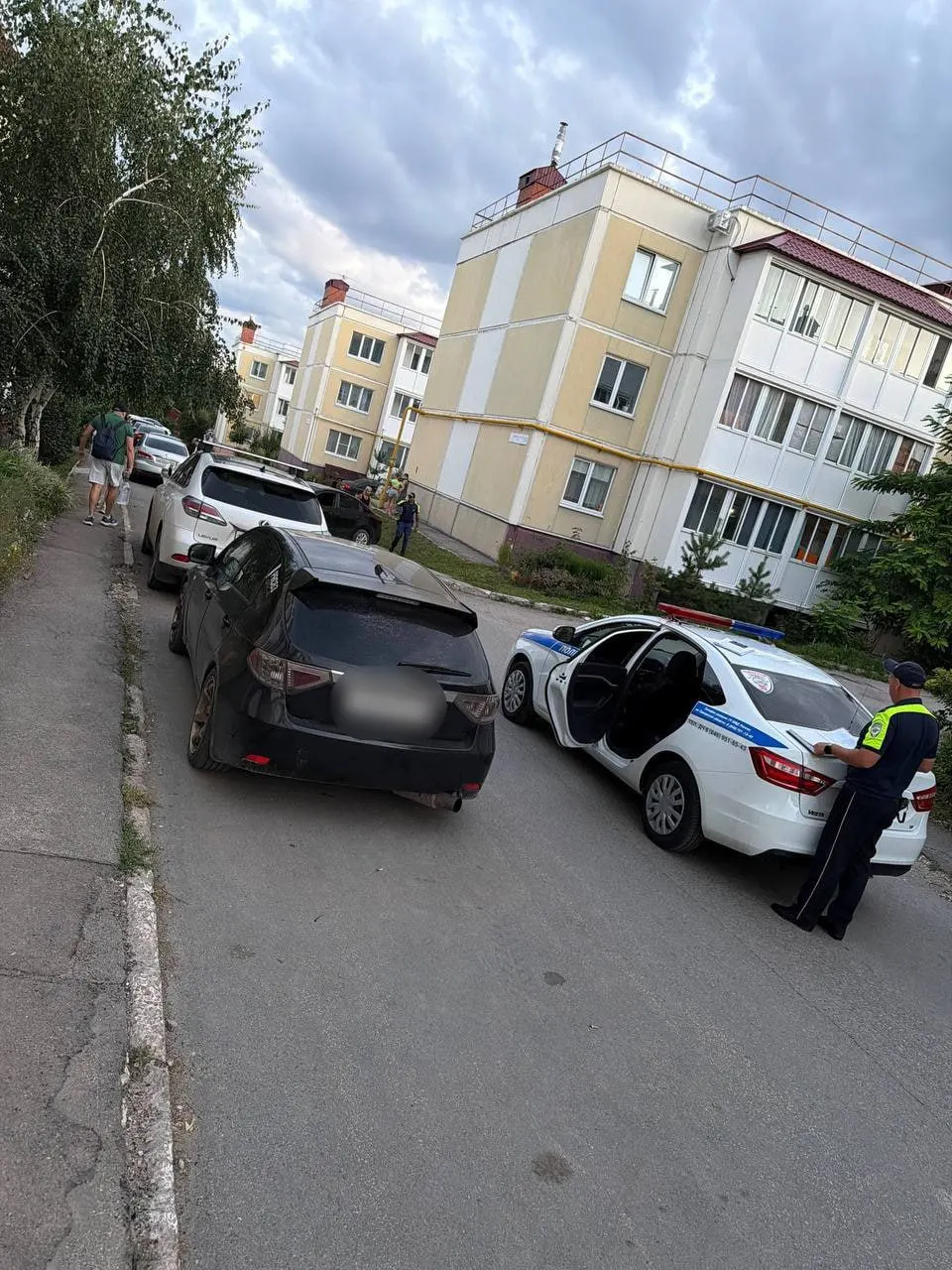 В Лесной поляне Самары заметили нетрезвую женщину за рулём; на место прибыли сотрудники ДПС, водительница просила не забирать её права, якобы уже лишённые.