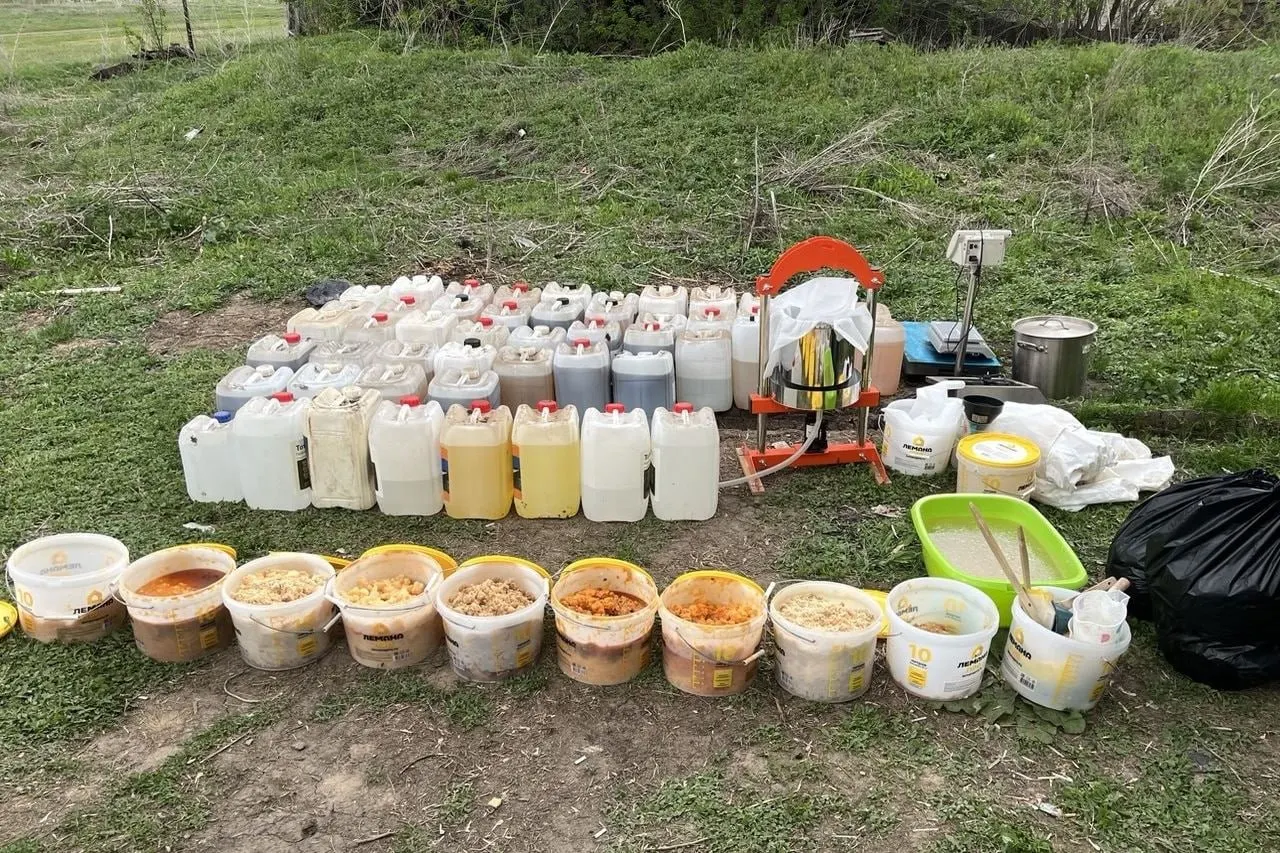 Двое мужчин организовали производство синтетики в селе Борское. При задержании обнаружены 118 кг a-PVP, оборудование и всё необходимое для изготовления. Возбуждено уголовное дело по особо крупной статье.