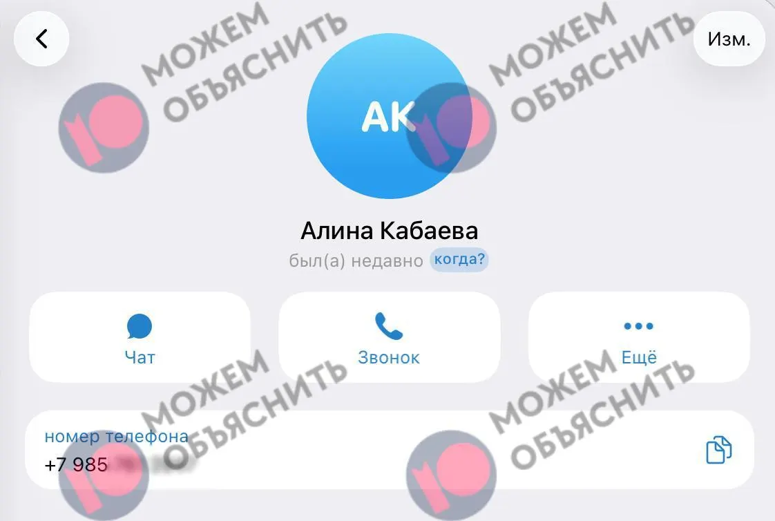 Расследование указывает на связь зарегистрированного номера с Алиной Кабаевой и её окружением; зафиксированы меры по ограничению работы мессенджера и розыск основателя.